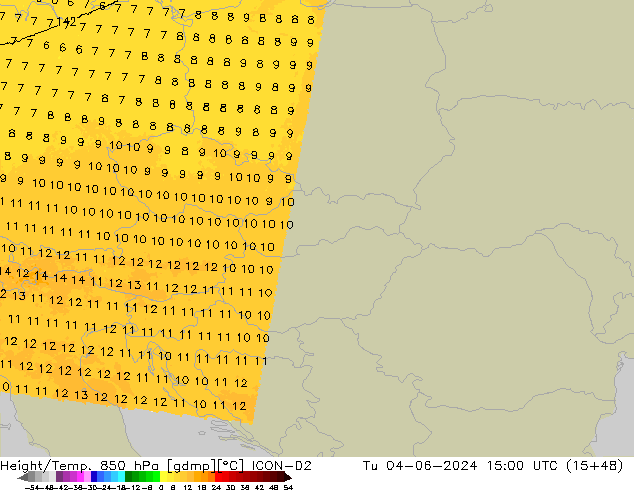 Height/Temp. 850 hPa ICON-D2 Ter 04.06.2024 15 UTC