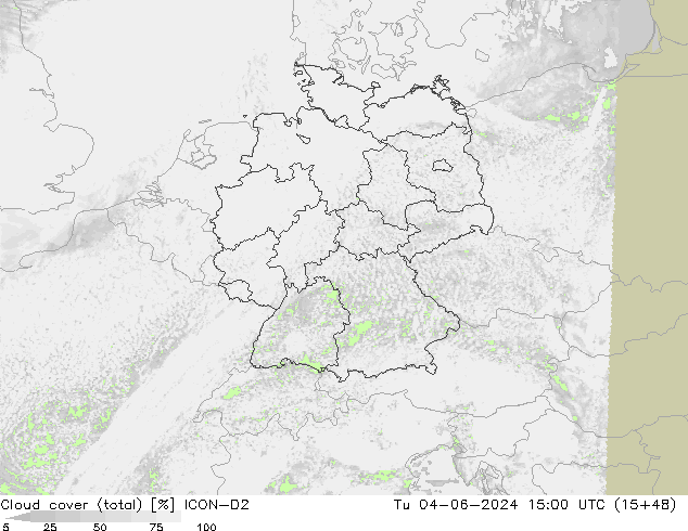 Nubi (totali) ICON-D2 mar 04.06.2024 15 UTC