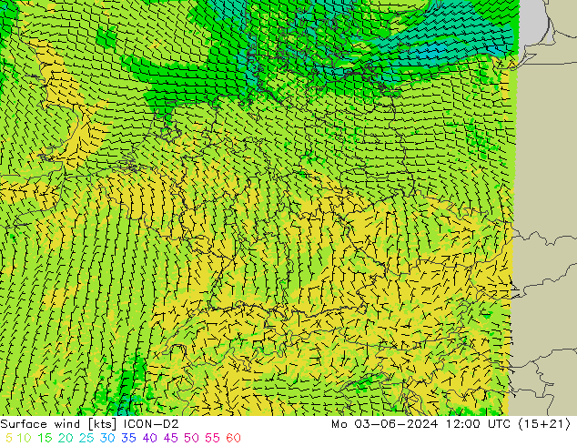 10 m ICON-D2  03.06.2024 12 UTC