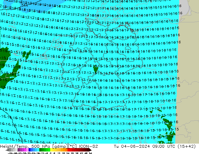 Height/Temp. 500 hPa ICON-D2 mar 04.06.2024 09 UTC