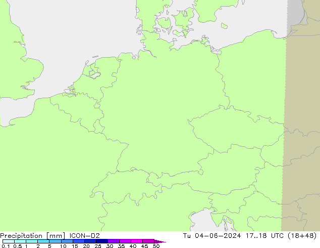 Neerslag ICON-D2 di 04.06.2024 18 UTC