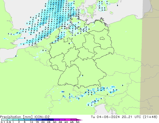 Precipitación ICON-D2 mar 04.06.2024 21 UTC