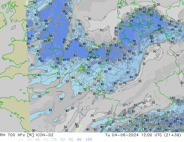 RH 700 hPa ICON-D2 Tu 04.06.2024 12 UTC