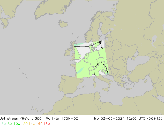 Straalstroom ICON-D2 ma 03.06.2024 12 UTC