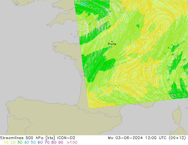 ветер 500 гПа ICON-D2 пн 03.06.2024 12 UTC