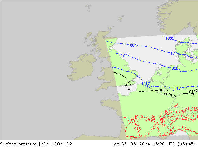 приземное давление ICON-D2 ср 05.06.2024 03 UTC