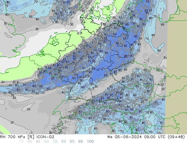 RH 700 hPa ICON-D2 We 05.06.2024 09 UTC