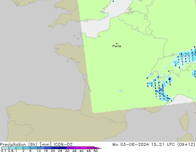 Nied. akkumuliert (6Std) ICON-D2 Mo 03.06.2024 21 UTC