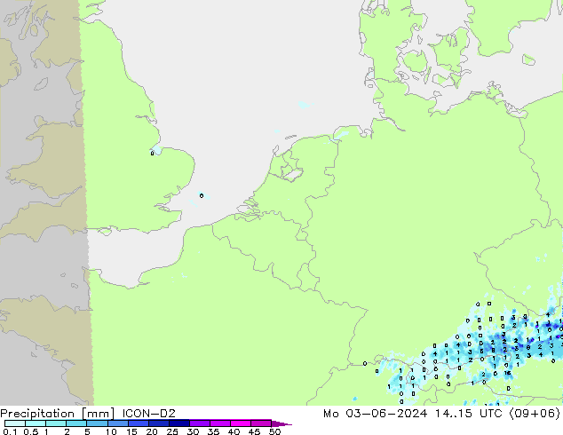 осадки ICON-D2 пн 03.06.2024 15 UTC