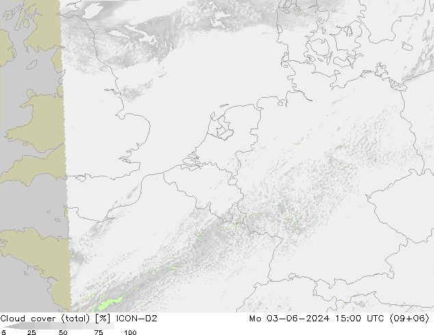 Bulutlar (toplam) ICON-D2 Pzt 03.06.2024 15 UTC