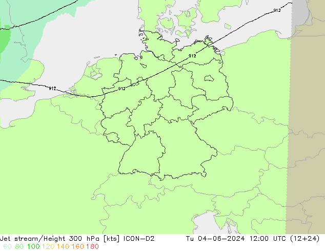 Courant-jet ICON-D2 mar 04.06.2024 12 UTC