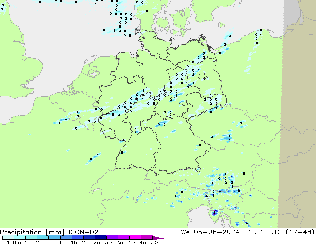 Neerslag ICON-D2 wo 05.06.2024 12 UTC