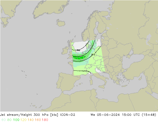 Jet Akımları ICON-D2 Çar 05.06.2024 15 UTC