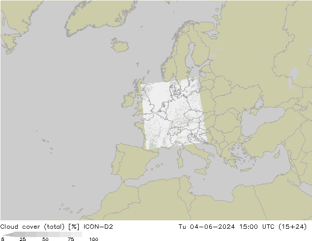 Bulutlar (toplam) ICON-D2 Sa 04.06.2024 15 UTC