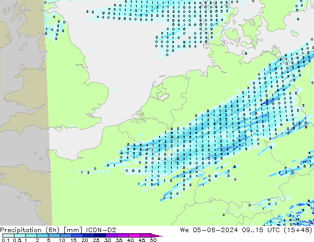 Nied. akkumuliert (6Std) ICON-D2 Mi 05.06.2024 15 UTC