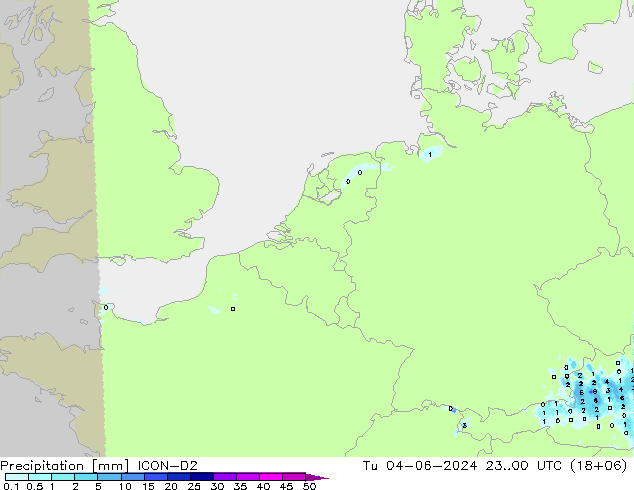 Neerslag ICON-D2 di 04.06.2024 00 UTC