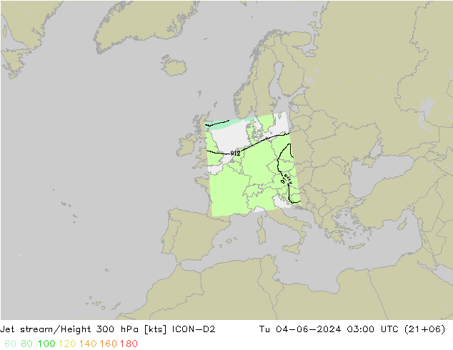 Jet Akımları ICON-D2 Sa 04.06.2024 03 UTC