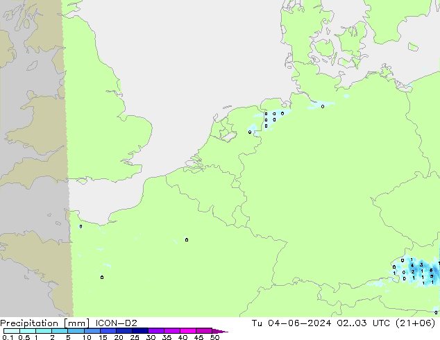 precipitação ICON-D2 Ter 04.06.2024 03 UTC