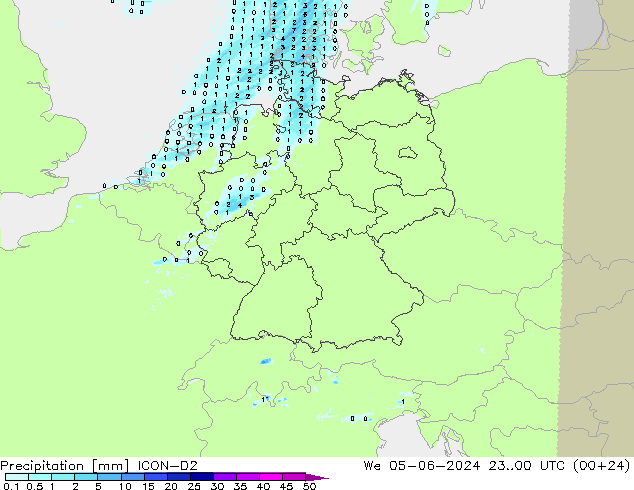 Precipitation ICON-D2 We 05.06.2024 00 UTC