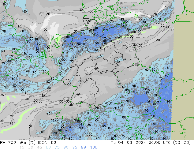 RH 700 hPa ICON-D2  04.06.2024 06 UTC