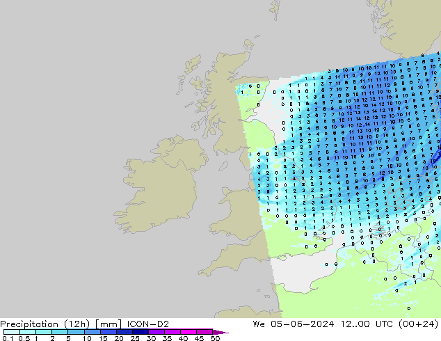 Precipitación (12h) ICON-D2 mié 05.06.2024 00 UTC