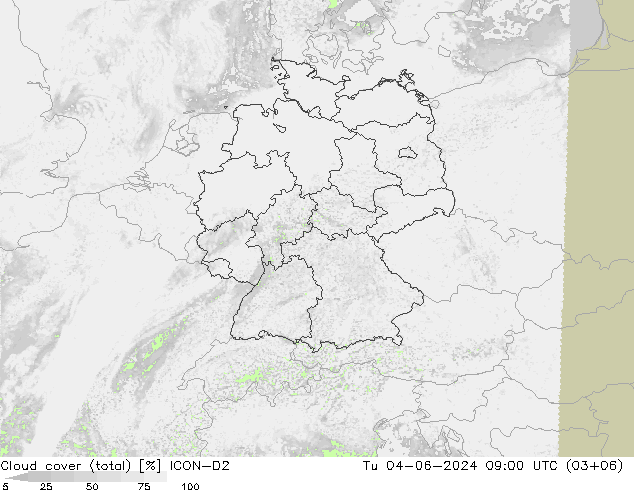 облака (сумма) ICON-D2 вт 04.06.2024 09 UTC