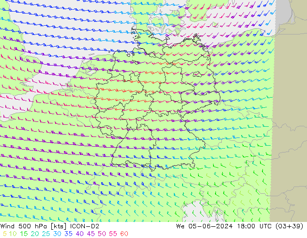 Wind 500 hPa ICON-D2 St 05.06.2024 18 UTC