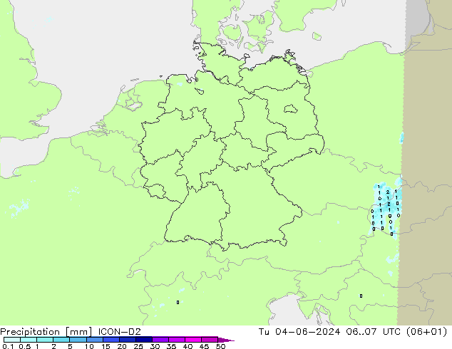 осадки ICON-D2 вт 04.06.2024 07 UTC