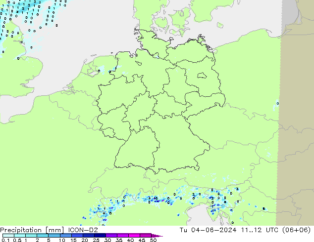 precipitação ICON-D2 Ter 04.06.2024 12 UTC