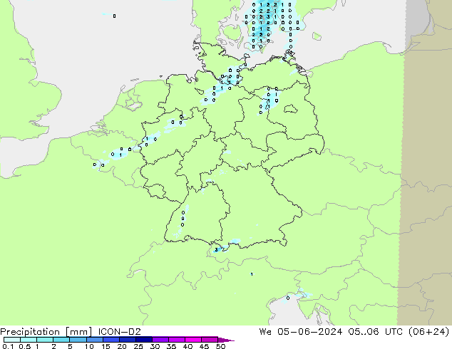 precipitação ICON-D2 Qua 05.06.2024 06 UTC