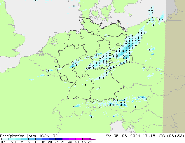 Precipitation ICON-D2 We 05.06.2024 18 UTC