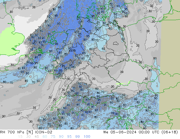 RH 700 hPa ICON-D2  05.06.2024 00 UTC