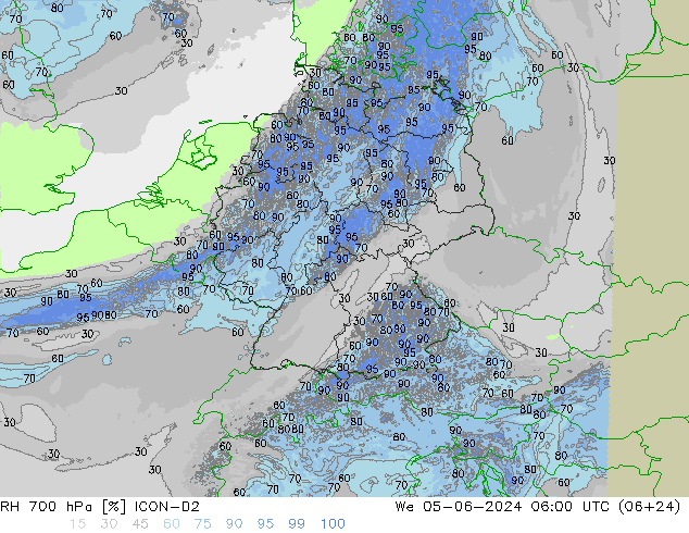 RH 700 hPa ICON-D2 We 05.06.2024 06 UTC