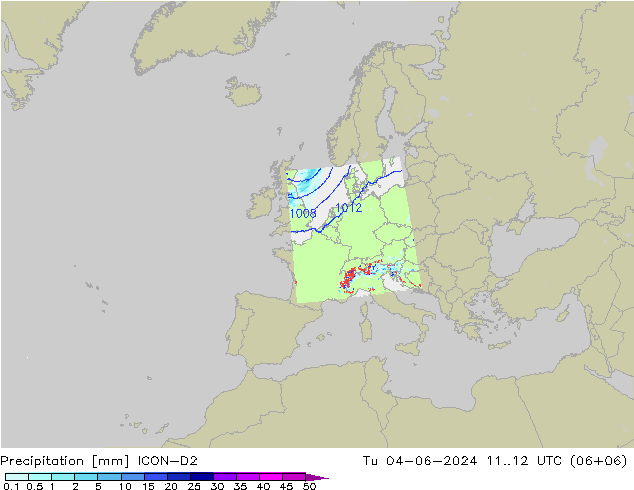 precipitação ICON-D2 Ter 04.06.2024 12 UTC