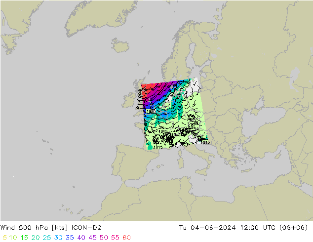 Viento 500 hPa ICON-D2 mar 04.06.2024 12 UTC