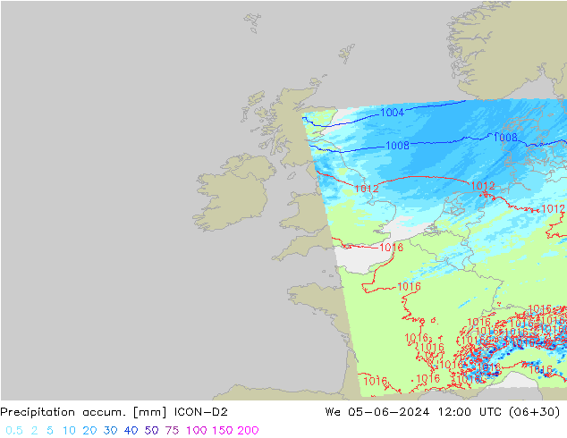 Precipitación acum. ICON-D2 mié 05.06.2024 12 UTC