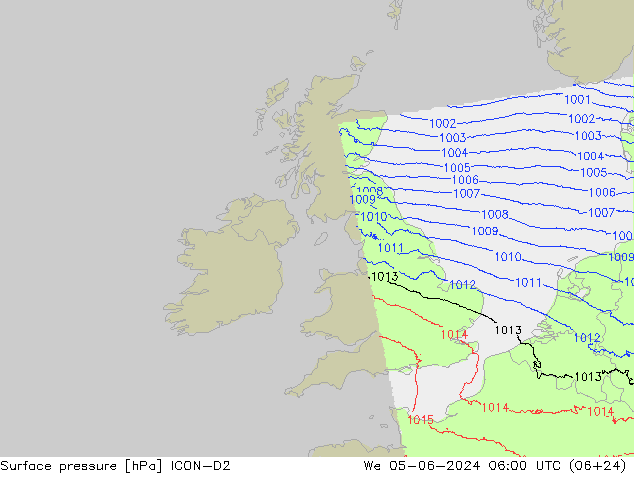 ciśnienie ICON-D2 śro. 05.06.2024 06 UTC