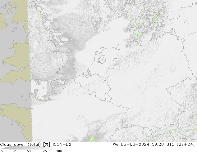 云 (总) ICON-D2 星期三 05.06.2024 09 UTC