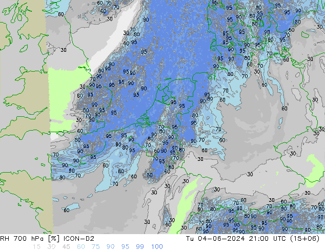 700 hPa Nispi Nem ICON-D2 Sa 04.06.2024 21 UTC