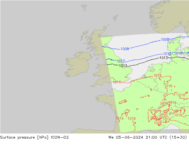 ciśnienie ICON-D2 śro. 05.06.2024 21 UTC