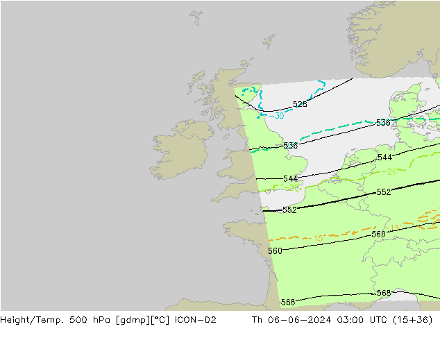 Height/Temp. 500 hPa ICON-D2  06.06.2024 03 UTC