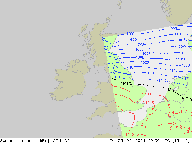 ciśnienie ICON-D2 śro. 05.06.2024 09 UTC