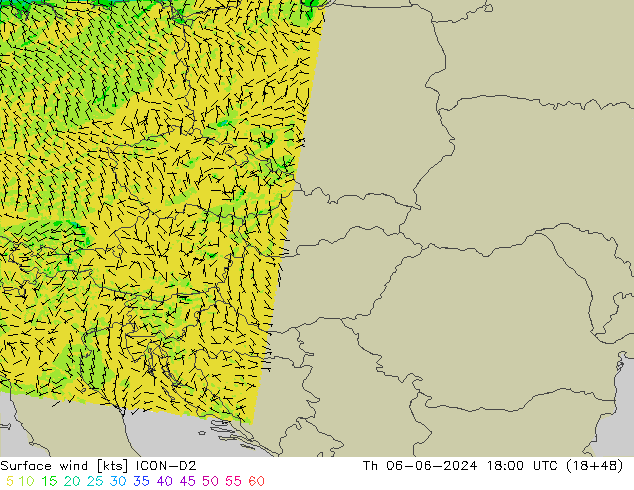  10 m ICON-D2  06.06.2024 18 UTC