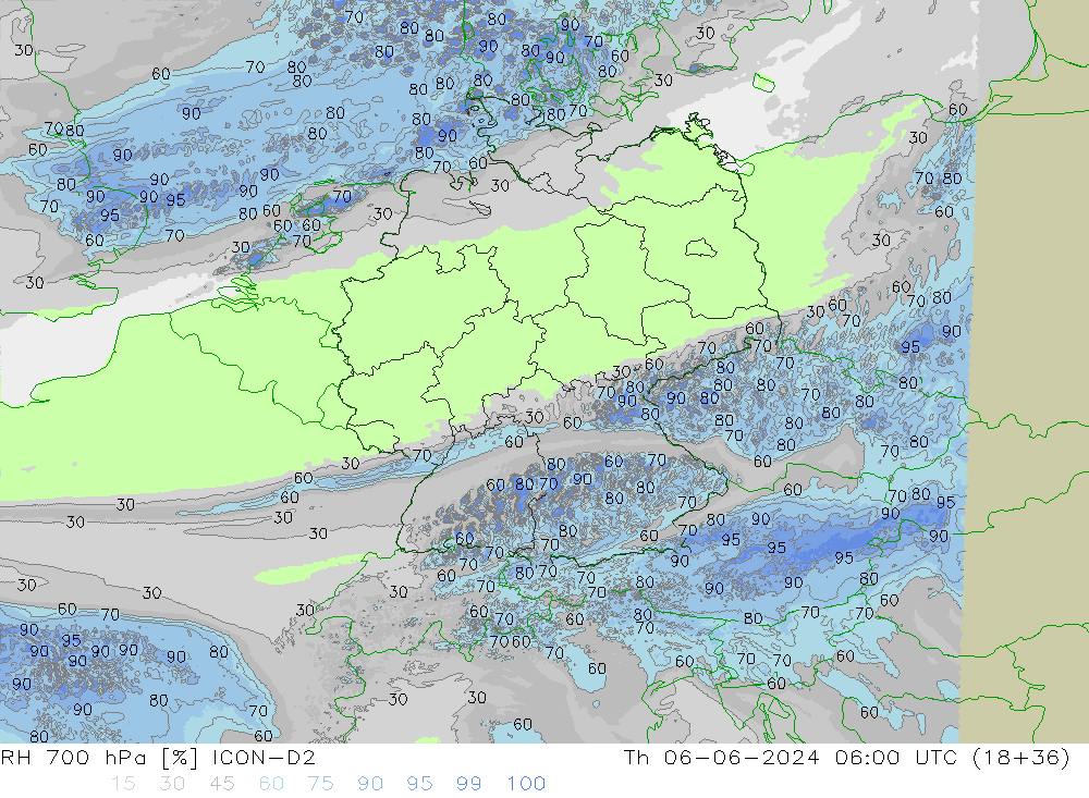 RV 700 hPa ICON-D2 do 06.06.2024 06 UTC