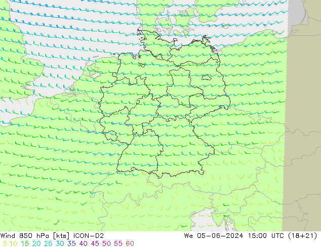  850 hPa ICON-D2  05.06.2024 15 UTC