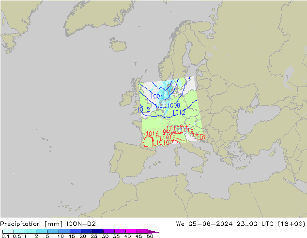 Niederschlag ICON-D2 Mi 05.06.2024 00 UTC