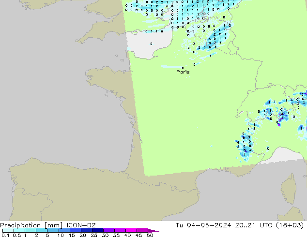 Neerslag ICON-D2 di 04.06.2024 21 UTC