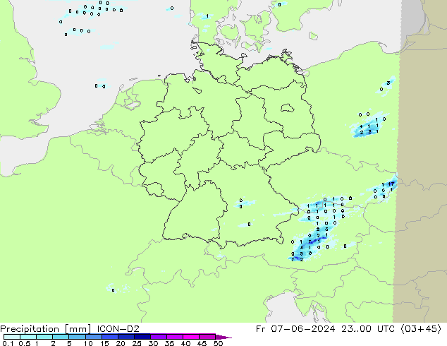 Niederschlag ICON-D2 Fr 07.06.2024 00 UTC
