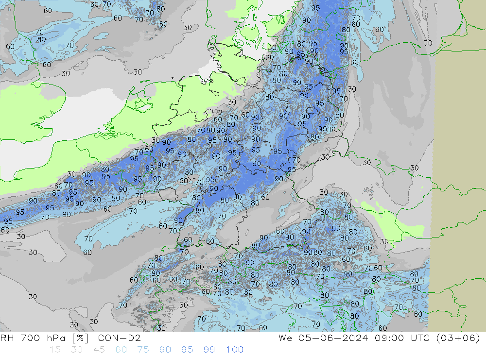 RH 700 hPa ICON-D2 We 05.06.2024 09 UTC