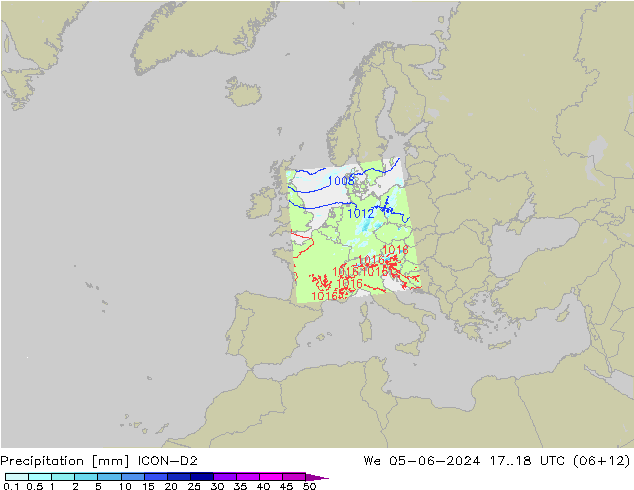 Precipitation ICON-D2 We 05.06.2024 18 UTC